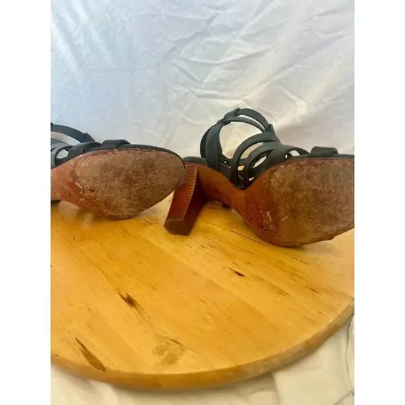 Ralph Lauren Larianna Women Wedge Sandal in Black Size 9 - Picture 4 of 4